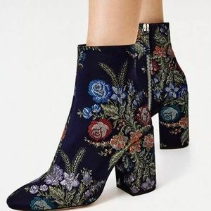 Zara embroidered ankle boots